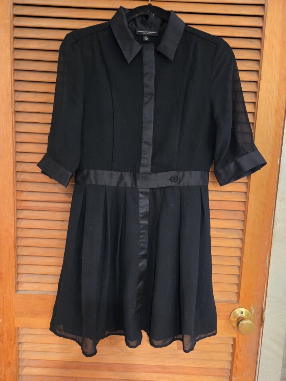 Black dress with satin trim